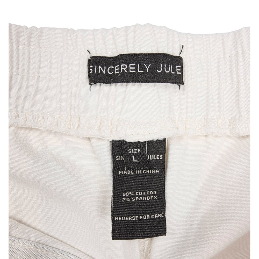 Sincerely Jules Stretch Ivory Chino Jogger Pants Women's Size Large 32x27 - Picture 4 of 4